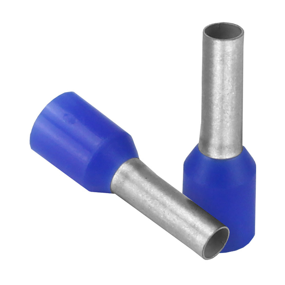Pacer Blue 14 AWG Wire Ferrule  8mm Length  25 Pack TFRL148MM25