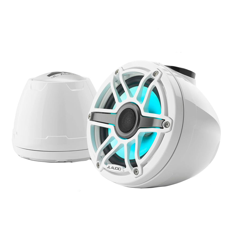 JL Audio M6 VeX Series 65 Enclosed Coaxial Speakers wRGB LED Lighting  White Sports Grilles  M6650VEXGwSGwGwi 0100326200