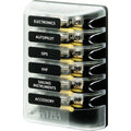 Blue Sea 5018 ST Glass Fuse Block wout Negative Bus  6 Circuit 5018