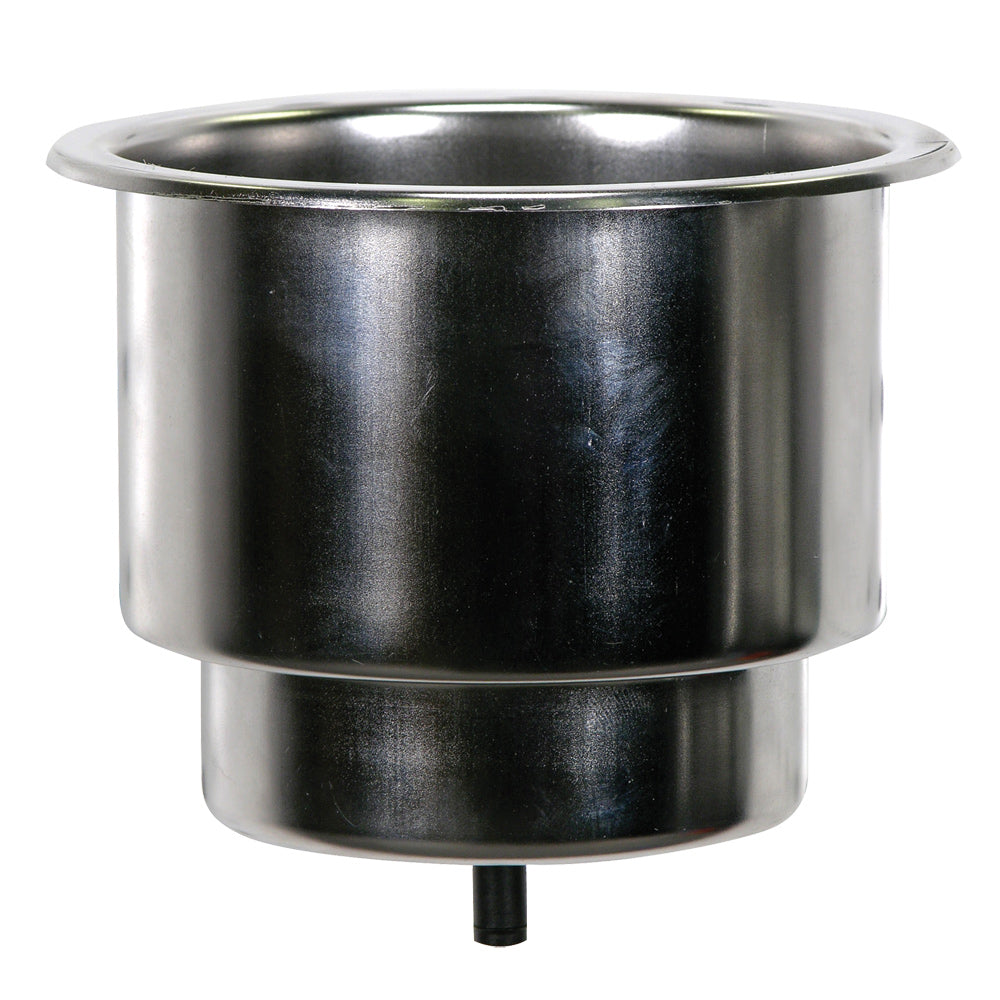 Whitecap Flush Cupholder wDrain  302 Stainless Steel S3511C