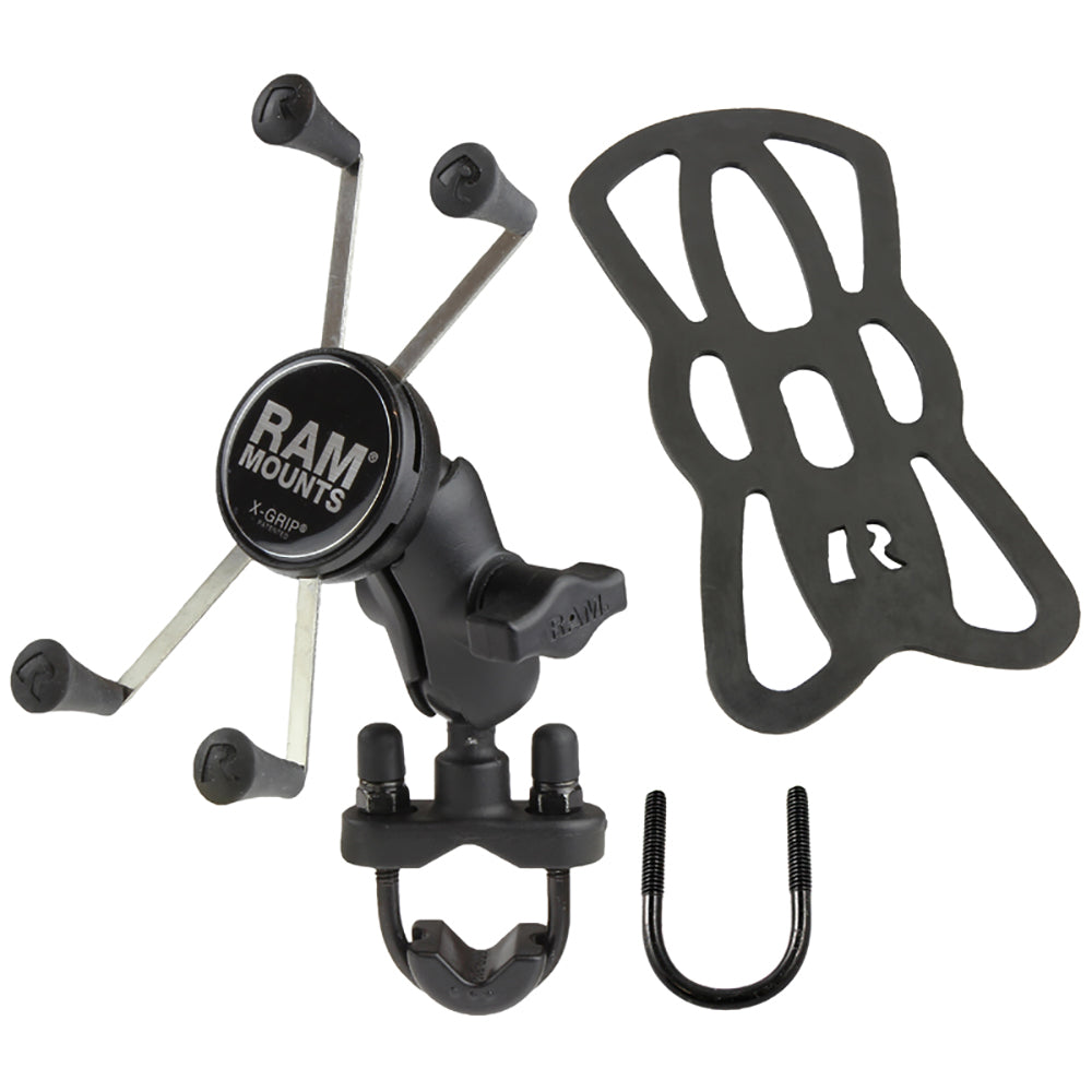 RAM Mount XGrip Large Phone Mount wHandlebar UBolt Base RAMB149ZAUN10U