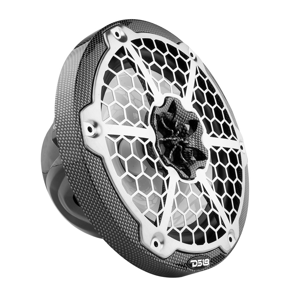 DS18 HYDRO 8 2Way Marine Speakers wRGB LED Lights  125W RMS 4Ohm  Black Carbon Fiber CF8M