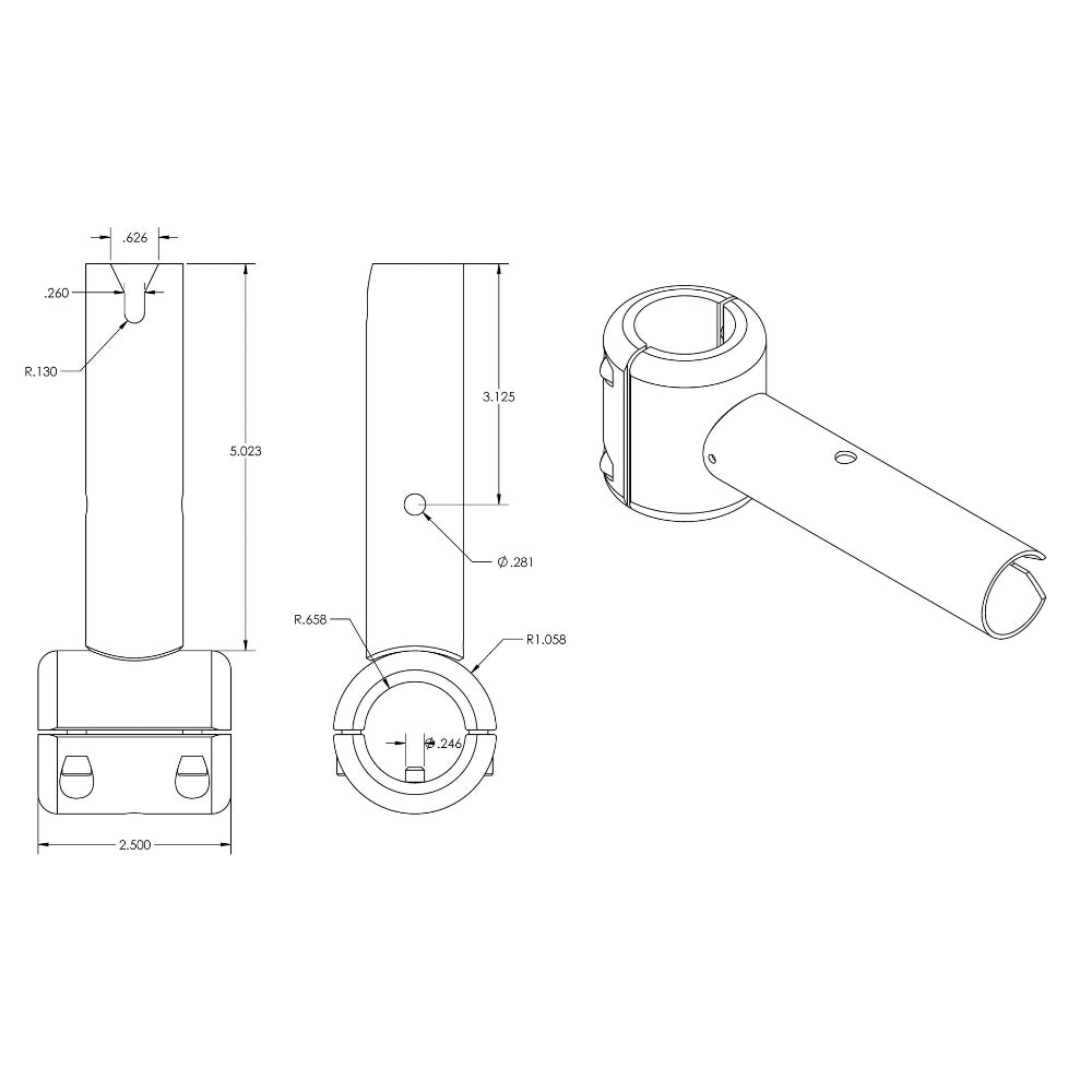 TACO ShadeFin Fixed ClampOn Mount T10300011