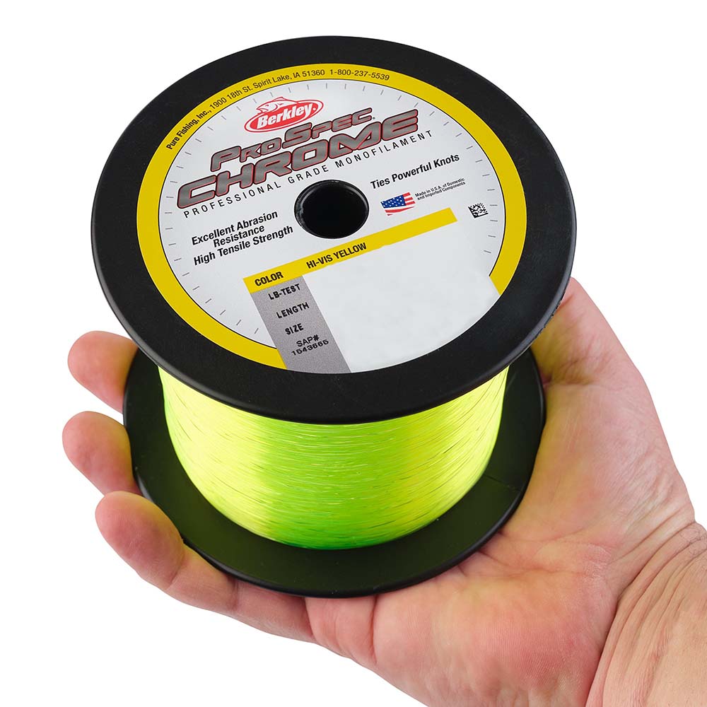 Berkley ProSpec Chrome HiVis Yellow Monofilament  130 lb  2000 yds  PSC5B130HVY 1543435