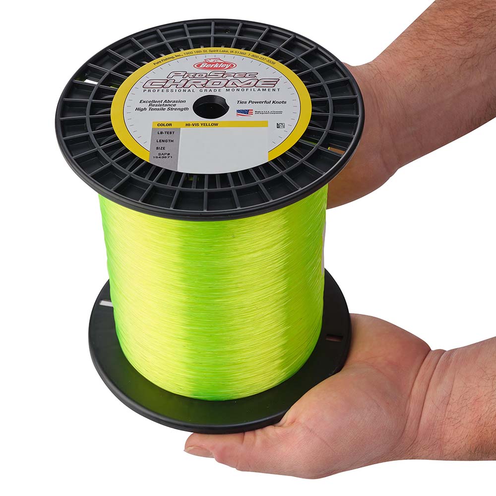 Berkley ProSpec Chrome HiVis Yellow Monofilament  100 lb  2850 yds  PSC5B100HVY 1543434