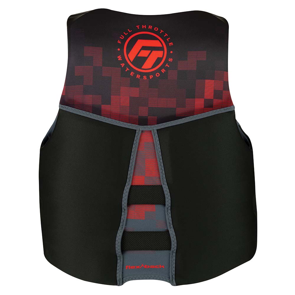 Full Throttle Mens RapidDry FlexBack Life Jacket  L  BlackRed 14250010004022