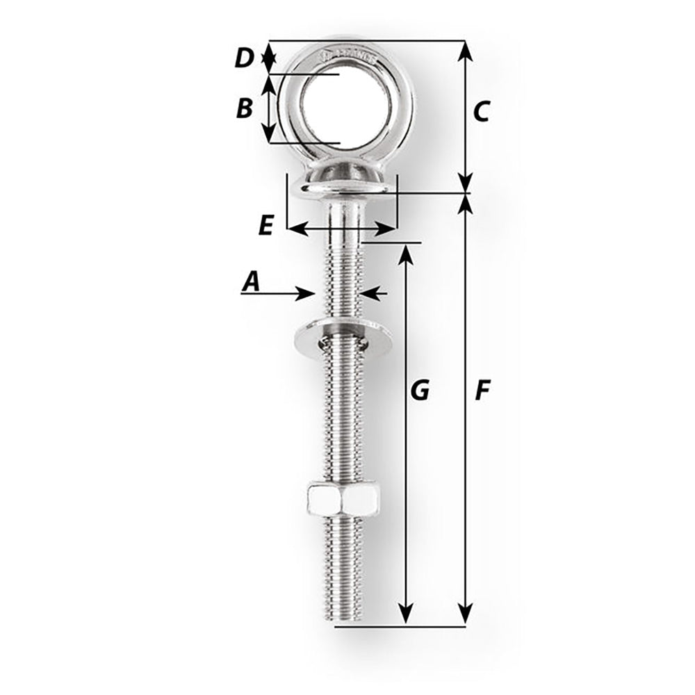 Wichard Eye Bolt  Diameter 916  Length 3532 6492W