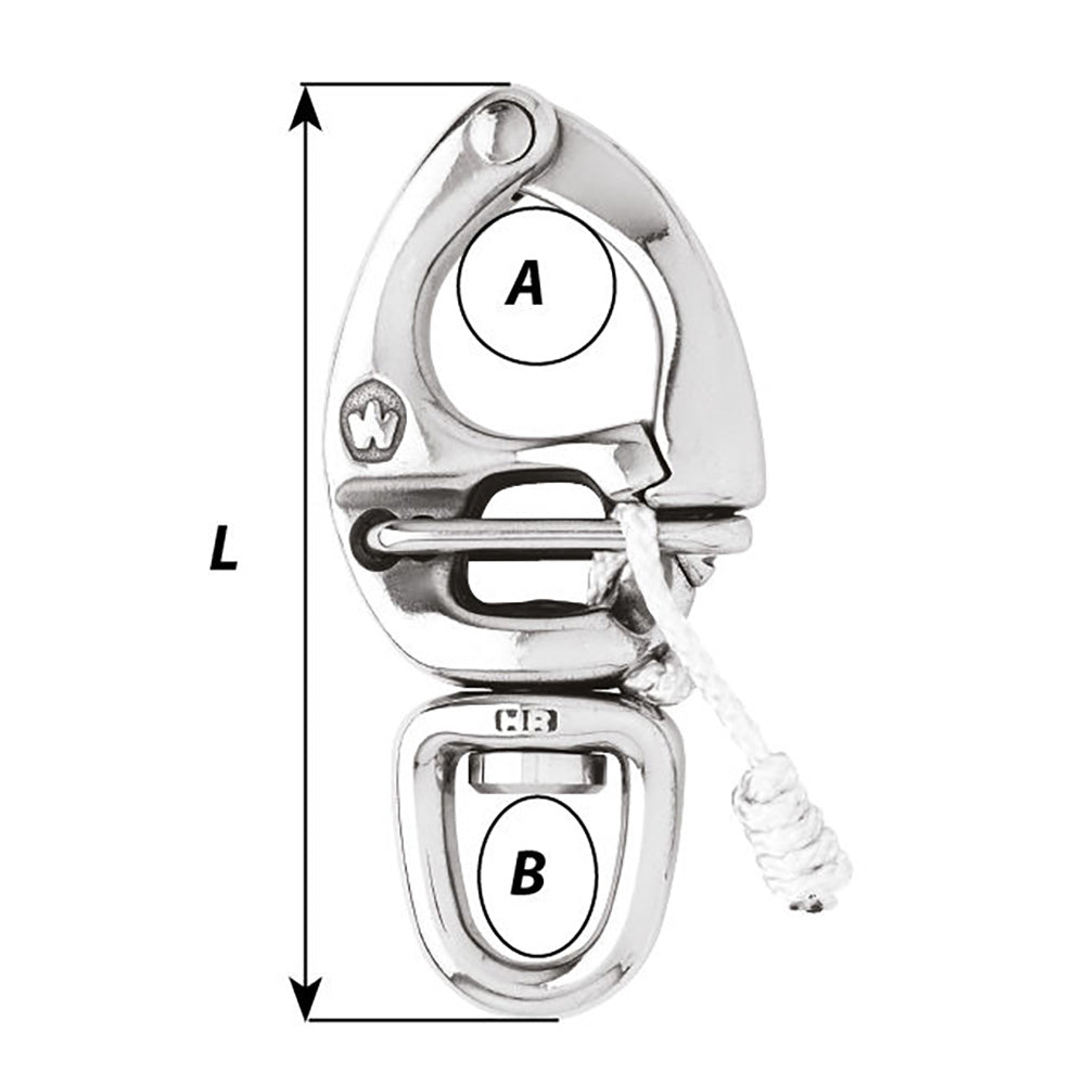 Wichard HR Quick Release Snap Shackle With Swivel Eye  130mm Length  518 2677W